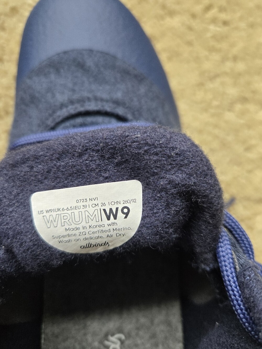 Allbirds Wool High Top Runners Womens 9 Blue Lace Up - Picture 10 of 10